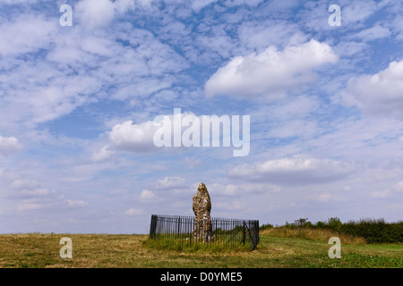 Der King-Stein, Teil der Rollright-Gruppe der Menhire in Oxfordshire, England Stockfoto