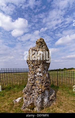 Der King-Stein, Teil der Rollright-Gruppe der Menhire in Oxfordshire, England Stockfoto