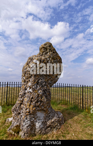 Der King-Stein, Teil der Rollright-Gruppe der Menhire in Oxfordshire, England Stockfoto