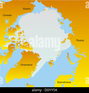 Karte von North pole Stockfoto