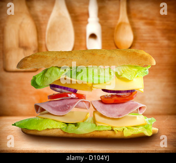 Sandwich mit alten Vintage Holzbretter abstraktes Konzept Stockfoto