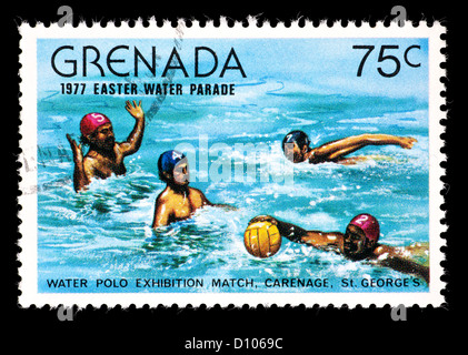 Briefmarke von Grenada Darstellung Wasserballer Stockfoto