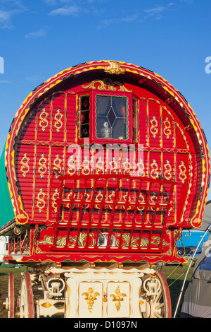 England, Dorset, stiegen, die Great Dorset Steam Fair, Zigeunerwagen Stockfoto