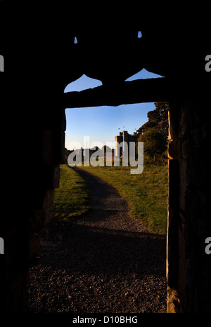 Trim Castle vom gelben Turm, die Überreste von Irlands größten anglo-normannischen Burg, Trim, County Meath, Irland Stockfoto