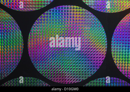 Kreisförmige holographische Muster auf Hintergrund Stockfoto