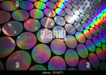 Kreisförmige holographische Muster auf Hintergrund Stockfoto
