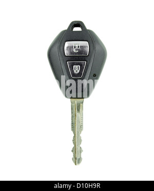 Autoschlüssel Fernbedienung auf weißem Hintergrund Stockfoto