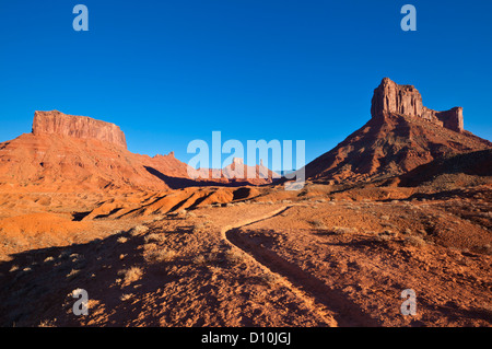 Arches National Park utah Red Sandstone Rock Buttes Castle Valley at Sunset, nahe Moab, Utah, USA Vereinigte Staaten von Amerika Stockfoto