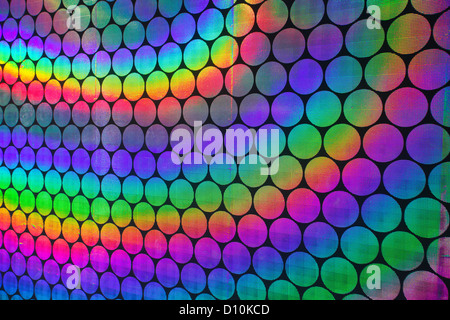 Kreisförmige holographische Muster auf Hintergrund Stockfoto