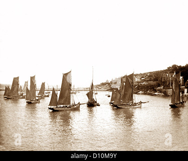 Brixham Angeln Beigeschmack viktorianischen Zeit Stockfoto