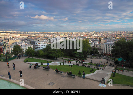 Blick vom Sacre Coeur von Montmartre Stockfoto