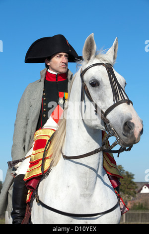 Napoleon Bonaparte mit seinen Truppen bei der Schlacht von Jena-Auerstedt in Deutschland Stockfoto