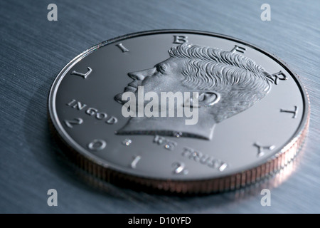 Detail einer halben US-Dollar-Münze Stockfoto