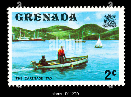 Briefmarke von Grenada Darstellung ein Wassertaxi. Stockfoto