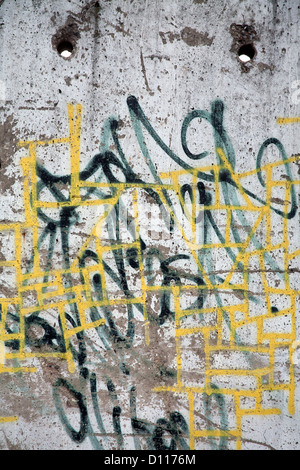 Reste der Berliner Mauer in der Nähe von der Axel-Springer-Haus, Berlin Deutschland Stockfoto