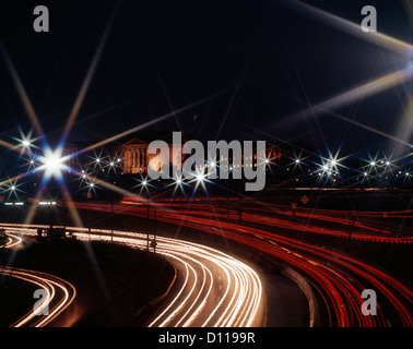 1970ER JAHREN SCHUYLKILL EXPRESSWAY NACHTVERKEHR VERWISCHEN PHILADELPHIA PA USA Stockfoto