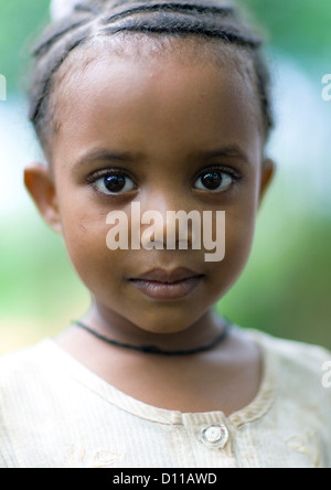 Porträt eines süßen kleinen Mädchens, Addis Ababa, Äthiopien Stockfoto
