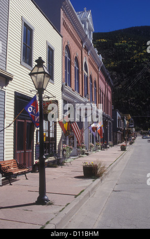 2000ER JAHRE GESCHÄFTE ENTLANG DER MAIN STREET GEORGETOWN CO USA Stockfoto