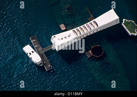 2000ER JAHRE LUFTBILD USS ARIZONA MEMORIAL PEARL HARBOR OAHU HAWAII USA Stockfoto