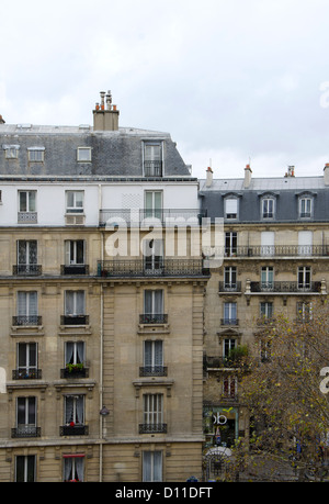 Fassade eines Pariser Gebäudes, Paris, Frankreich. Stockfoto