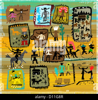 Bilder der Charaktere, die zu der Zeit des wilden Westens gehören. Stockfoto