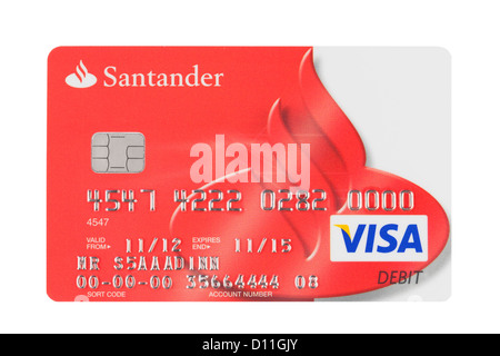 Santander Bank branding Logo Zahlungskarte Stockfoto