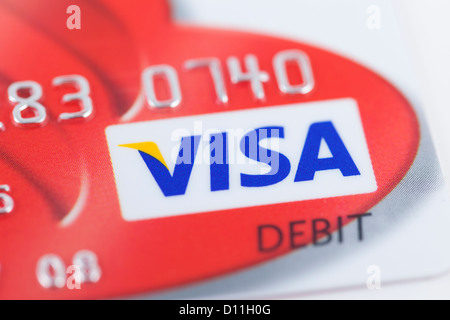 Visa-Karte-Logo hautnah Stockfoto