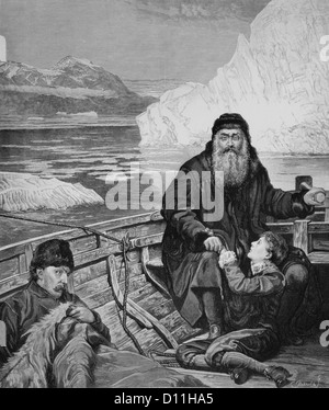 1610S BRITISCHEN SEEFAHRER HENRY HUDSON & SOHN INMITTEN TREIBEN VON CREW MEUTERTE 1611 REISE DER HUDSONBAI ILLUSTRATION VON JOHN COLLIER Stockfoto