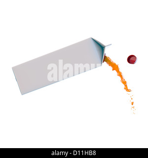Saft-Verpackung isoliert auf weißem Hintergrund Stockfoto
