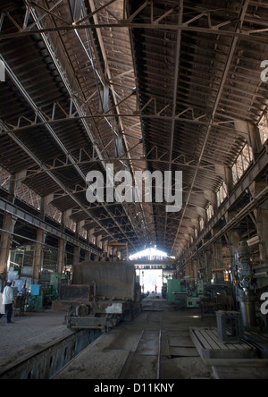 Im Inneren der Dire Bahnhof Dawa Workshop, Äthiopien Stockfoto