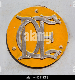 Logo-Plakette auf dem Chemin De Fer Ethiopien Zug In Dire Dawa Station, Äthiopien Stockfoto