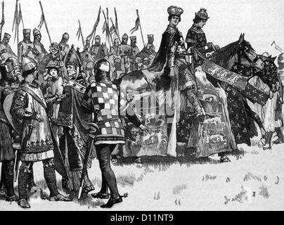 Abbildung In 1169A. D-Bemühungen bei der Papst und der König von Frankreich, eine Versöhnung zu bewirken Stockfoto