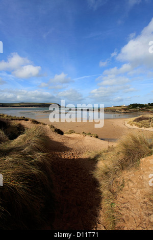 Zerklüftete Küste, Padstow Bay, Padstow Stadt, Grafschaft Cornwall, England, UK Stockfoto