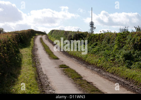 Straße von BBC Stoke Lerche Sender, Ilmington Down, Warwickshire, UK Stockfoto