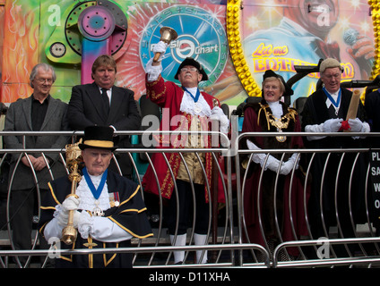 Bürgermeister Eröffnung von Warwick Mop Messe Stockfoto