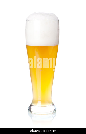 Beer Collection - weiße Bier im Glas. Isoliert auf weißem Hintergrund Stockfoto