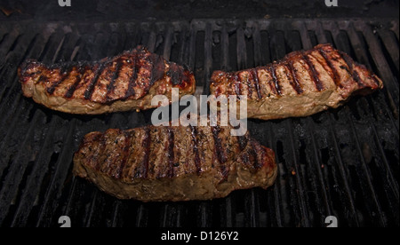 New York Steaks am Grill Stockfoto