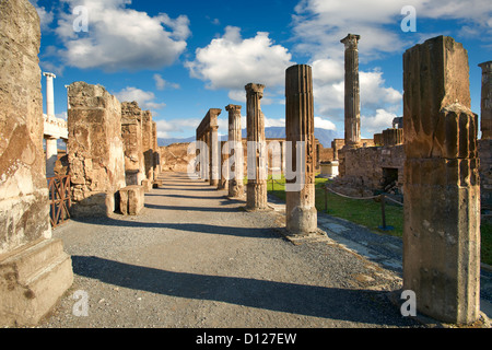 Archäologische Stätte römischen Tempel des Apollo Pompeji, Italien Stockfoto