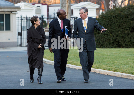 Archer Daniels Midland CEO Patricia Woertz, Merck President und CEO Ken Frazier und Douglas Oberhelman, CEO von Caterpillar. Stockfoto