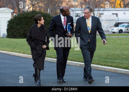 Archer Daniels Midland CEO Patricia Woertz, Merck President und CEO Ken Frazier und Douglas Oberhelman, CEO von Caterpillar. Stockfoto