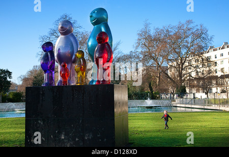 'Jelly Baby Familie' Skulpturen am Marble Arch, London, Greater London, England, Stockfoto