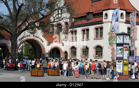 Leipzig, Deutschland, der Eingang zum Zoo Leipzig Stockfoto