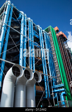 Externen Dienstprogramm Rohre und Leitungen am Centre Georges Pompidou - das Beaubourg Centre, Paris, Ile de France, Frankreich Stockfoto