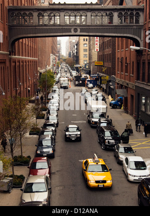 Eine Skybridge über West 15th Street in Manhattan Chelsea Market Gebäude verbinden Stockfoto