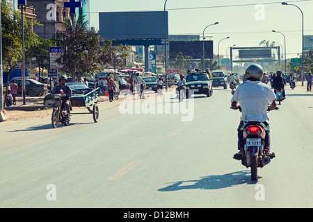 Straßenszene in Seam Reap, Kambodscha Stockfoto