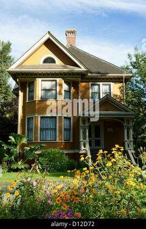 Das Burr House oder Burvilla, ein edwardianisches Queen Anne Revival Haus im Deas Island Regional Park in der Nähe von Vancouver, British Columbia, Kanada Stockfoto