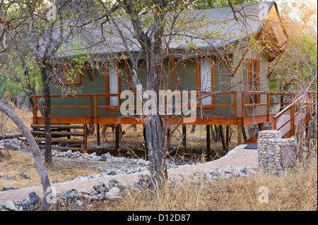 Luxus Zelt Unterkunft bei Mushara Outpost, Mushara Lodge, Etosha, Oshikoto Region, Namibia, Afrika Stockfoto