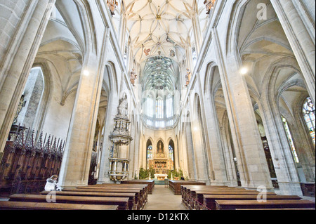 Gewölbe der St. Barbara Kirche, Kutná Hora, Tschechische Republik. Stockfoto