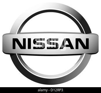 Firmenlogo des japanischen Automobil-Konzern Nissan mit Sitz in Yokohama. Stockfoto