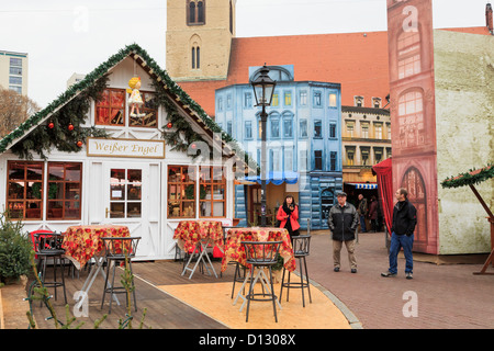 Traditioneller Weihnachtsmarkt Stände am Alexanderplatz, Berlin City, Deutschland Stockfoto